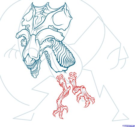 Как нарисовать ксеноморфа карандашом поэтапно для начинающих