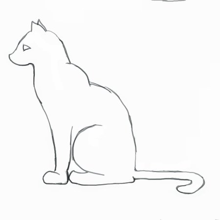 Лайн кота сбоку