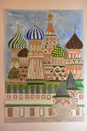 Раскраска собор Василия Блаженного в Москве для детей