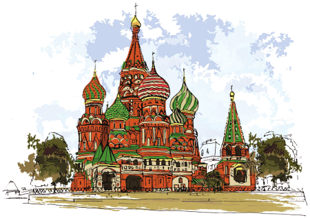 Собор Василия Блаженного разукрашка