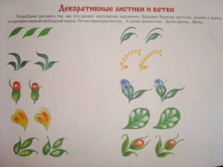 Элементы Жостовской росписи для дошкольников