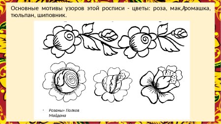 Элементы Полхов Майданской росписи