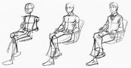 Человек сидя для рисования