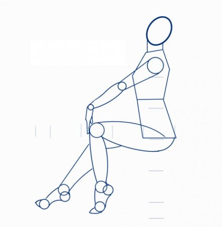 Схема рисования сидящего человека