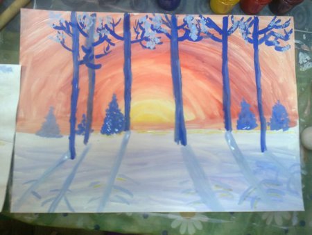 Рисунки по этапно пейзаж