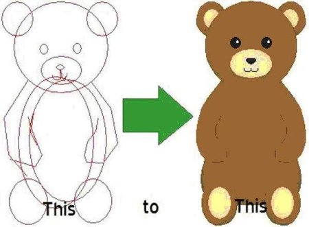 Этапы рисования медведя