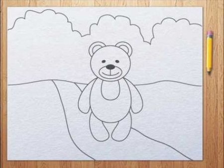Легкое рисование медвежонка