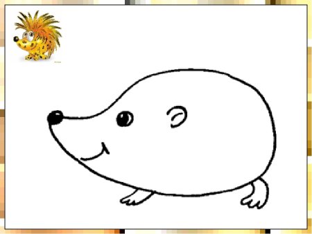 Трафарет ежика без иголок