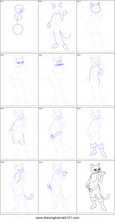 Нарисовать кота в сапогах