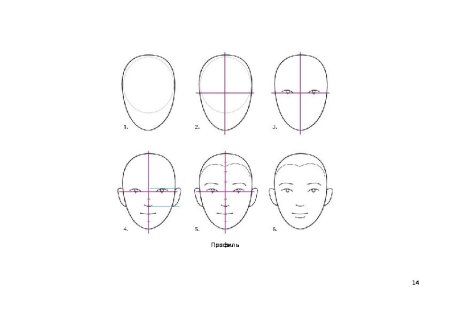 Схема рисования головы