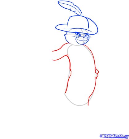 Кот в сапогах рисунок карандашом