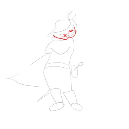 Кот в сапогах поэтапное рисование для детей