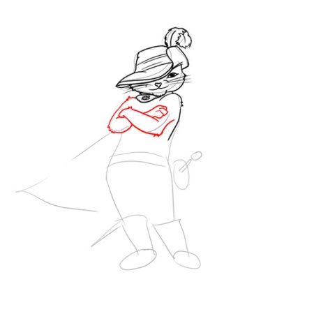 Кот в сапогах рисунок для детей поэтапно