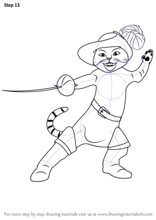 Кот в сапогах раскраска