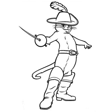 Драгунский кот в сапогах раскраска