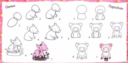 Рисунки поэтапно легко