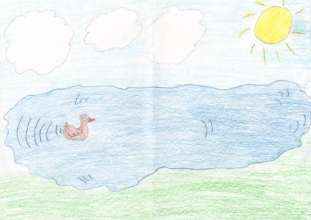 Рисование серая шейка карандашами