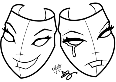 Театральные маски для срисовки легкие