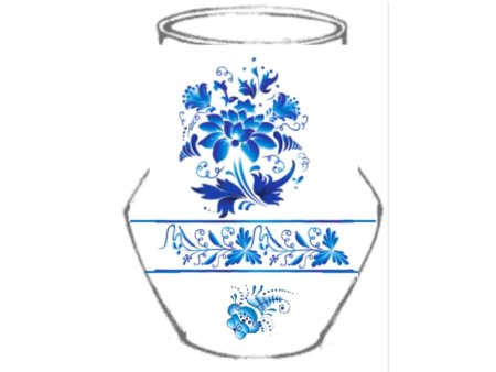 Кроссовки в технике Гжель рисунок