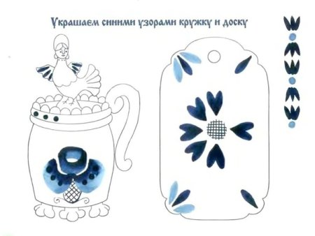 Мазковая роспись Гжель