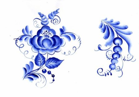 Элементы гжельской росписи Гжель