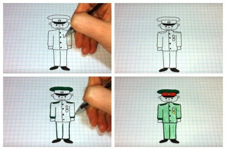 Поэтапное рисование солдата