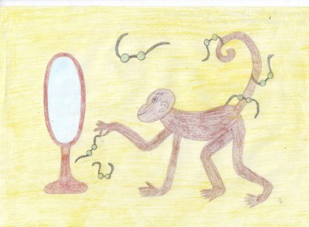 Обезьяна рисунок карандашом
