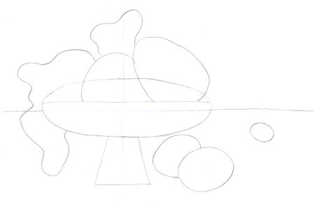 Рисование фрукты в вазе поэтапное