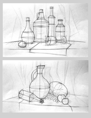 Конструктивное построение натюрморта