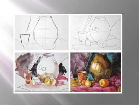 Этапы рисования натюрморта акварелью