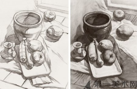 Конструктивный натюрморт карандашом