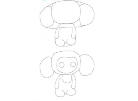 Чебурашка пошаговое рисование