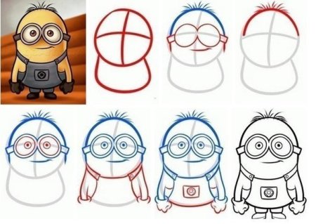 Поэтапное рисование героев мультфильмов