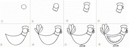 Курица легкий рисунок
