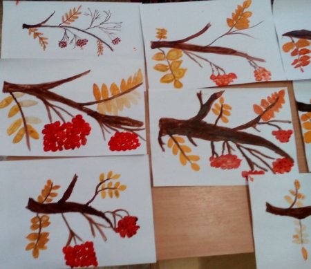 Поэтапное рисование листьев деревьев