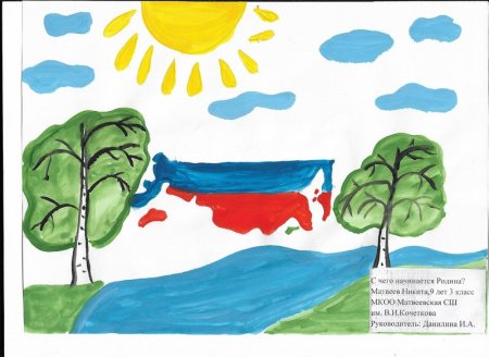 Рисунок на тему Родина Россия