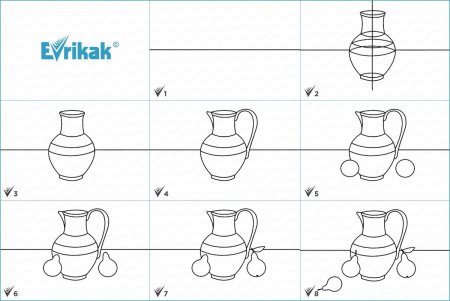 Поэтапное рисование кружки для детей