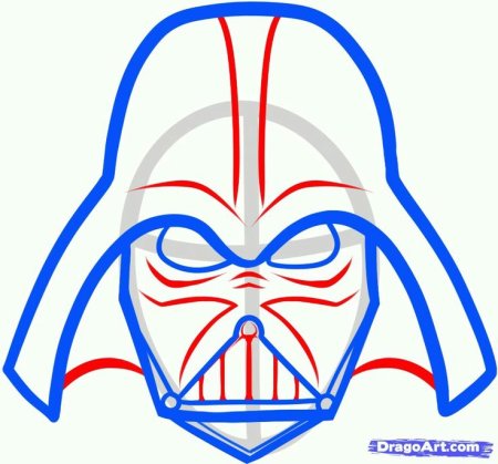 Шлем Дарта Вейдера карандашом