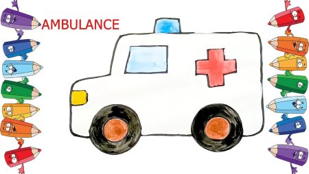 Нарисовать скорую помощь машину
