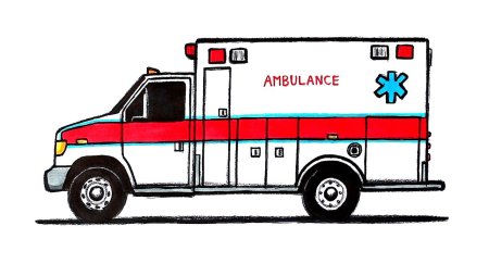 Машинки скорой помощи для рисования