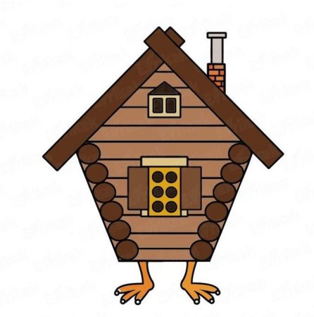 Поэтапное рисование избушки