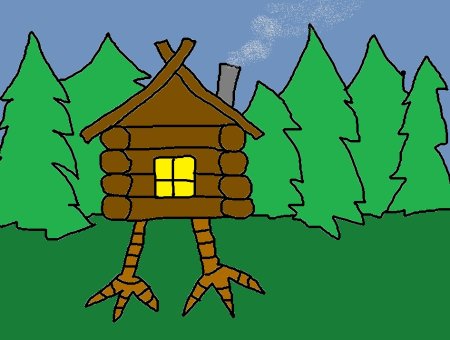 Избушка на курьих ножках раскраска