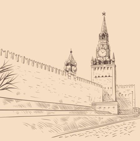 Кремль Москва рисунок