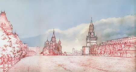 Московский храм Василия Блаженного рисунок