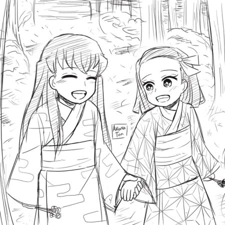 Клинок рассекающий демонов Незуко карандашом