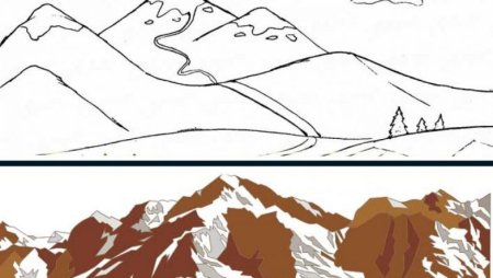 Уроки рисования горы