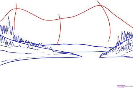 Горы карандашом поэтапно