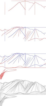 Горы рисование для детей