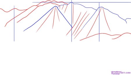 Рисование горы поэтапно