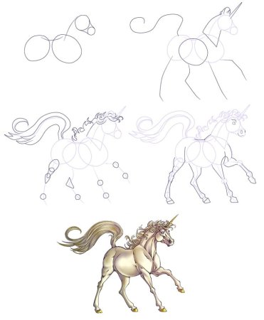 Как нарисовать единорога поэтапно